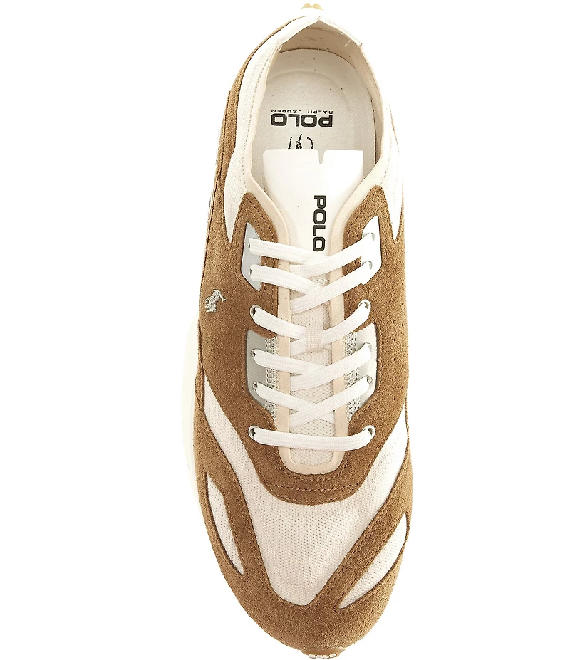 Polo Ralph Lauren Men's Boerum Knit Suede Signature Logo Sneakers