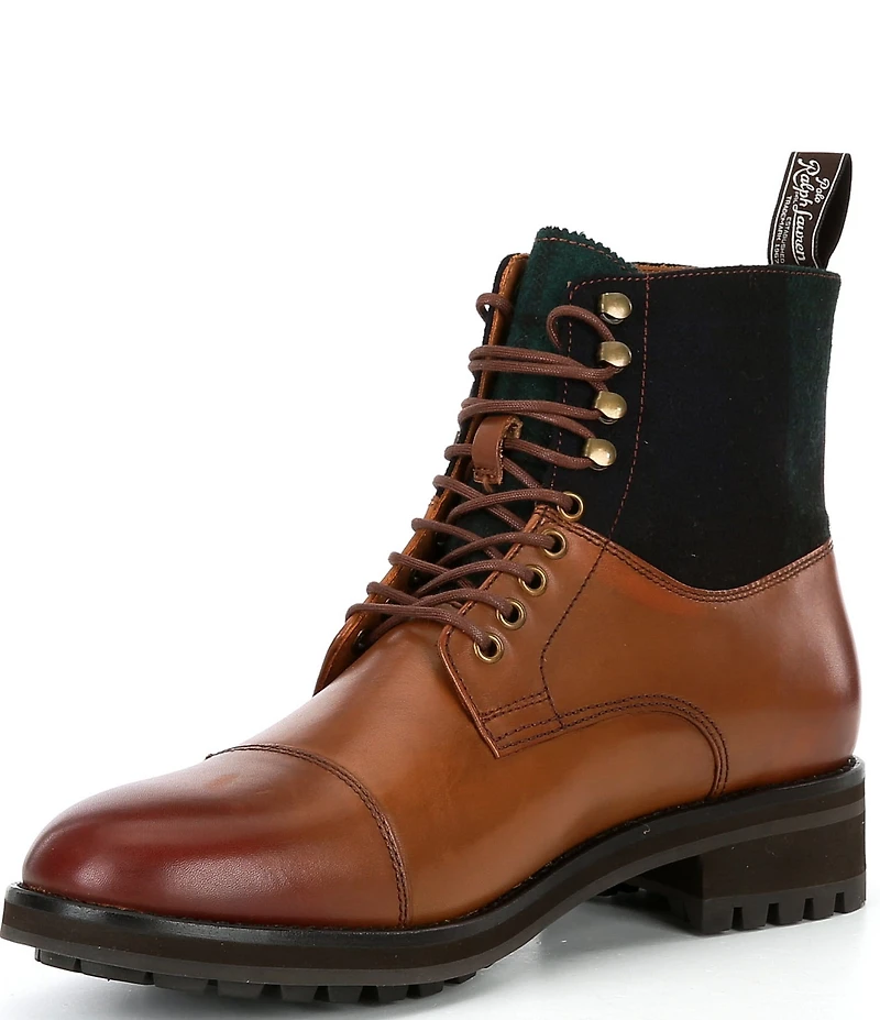 Polo Ralph Lauren Men's Bryson Leather and Wool Cap Toe Boots