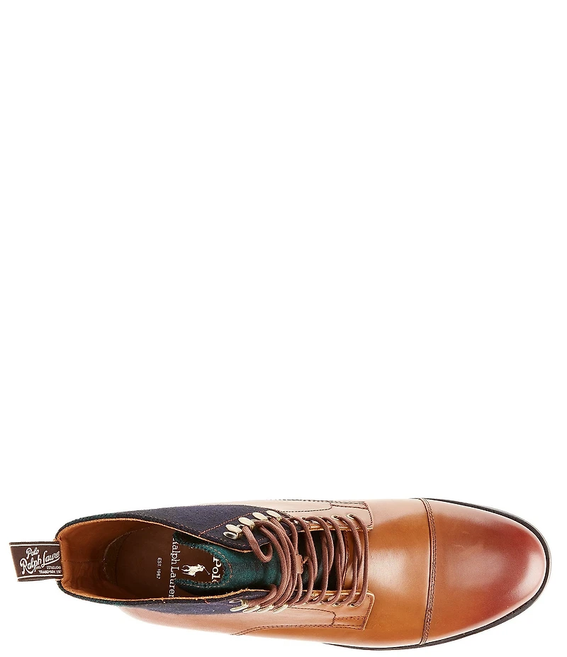 Polo Ralph Lauren Men's Bryson Leather and Wool Cap Toe Boots
