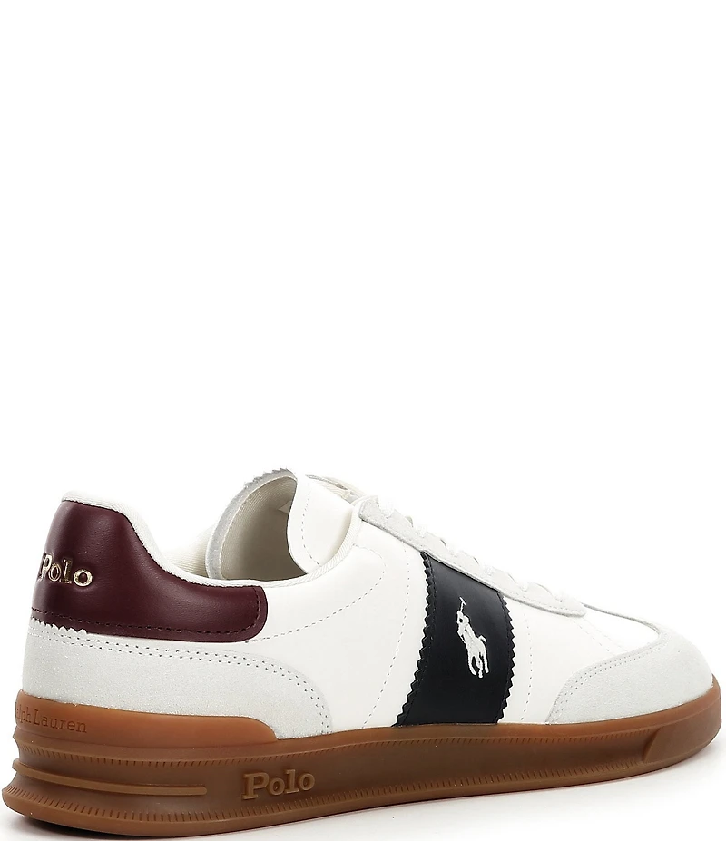 Polo Ralph Lauren Men's Heritage Aera Leather and Suede Logo Sneakers