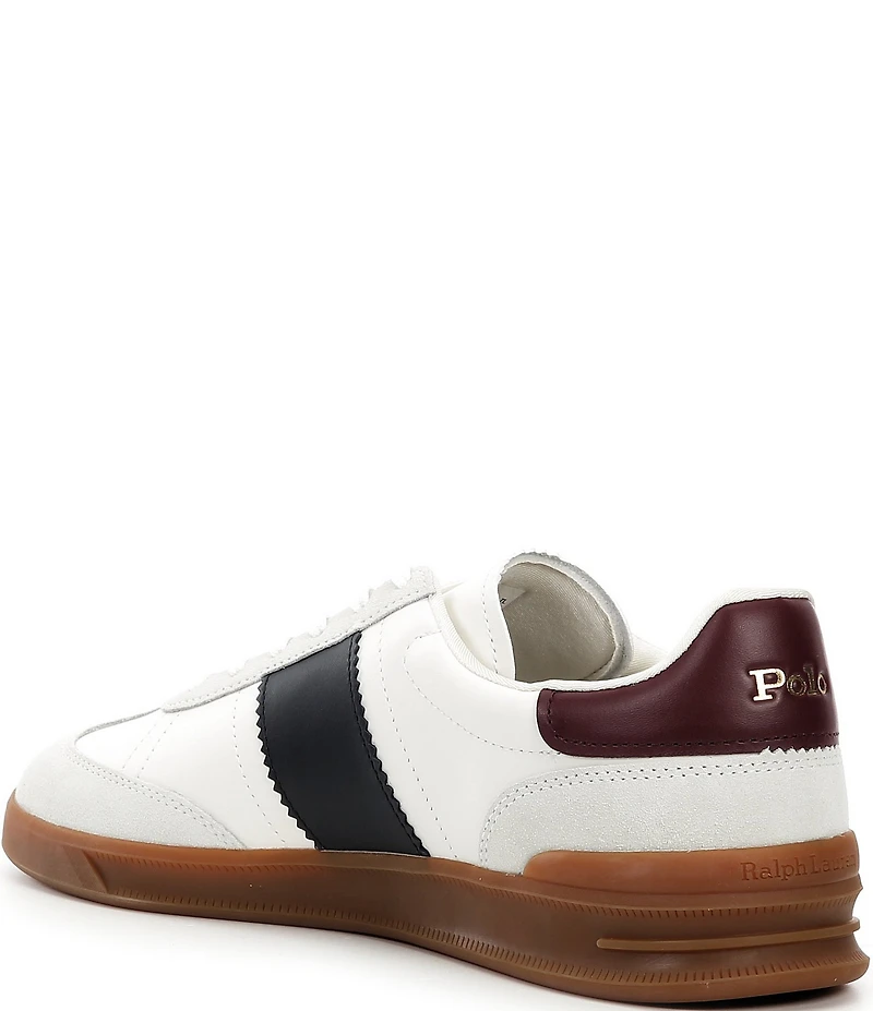 Polo Ralph Lauren Men's Heritage Aera Leather and Suede Logo Sneakers