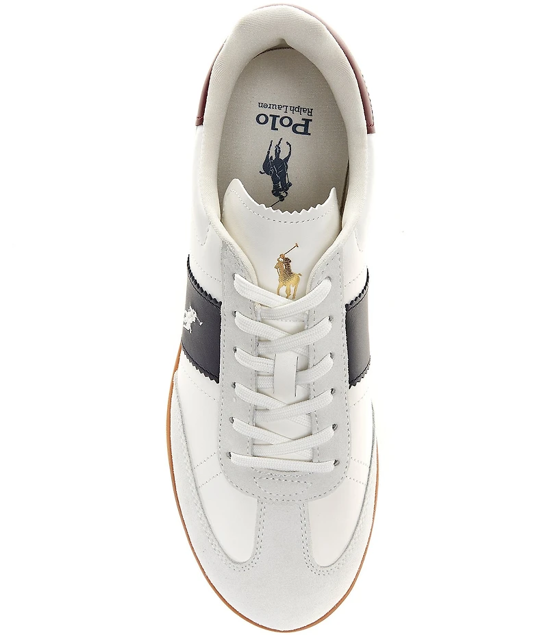 Polo Ralph Lauren Men's Heritage Aera Leather and Suede Logo Sneakers