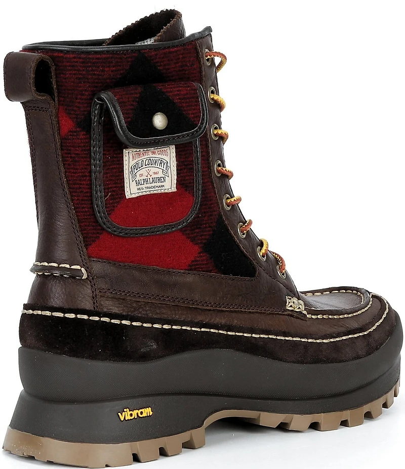 Polo Ralph Lauren Men's Logan Leather and Plaid Wool Boots