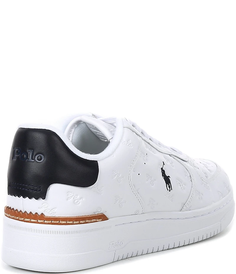 Polo Ralph Lauren Men's Masters Court Embossed Logo Leather Sneakers
