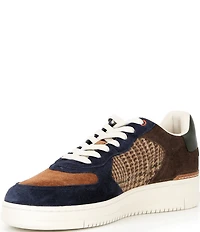 Polo Ralph Lauren Men's Masters Court Suede and Plaid Wool Sneakers