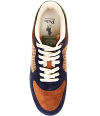 Polo Ralph Lauren Men's Masters Court Suede and Plaid Wool Sneakers