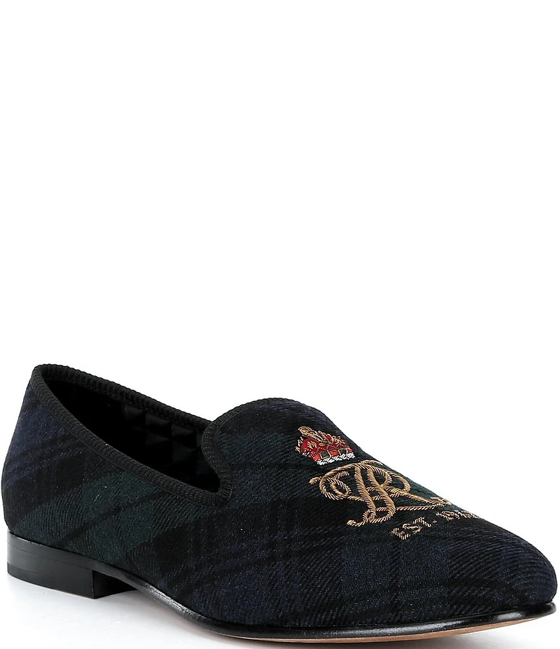 Polo Ralph Lauren Men's Paxton Crest Plaid Dress Slippers