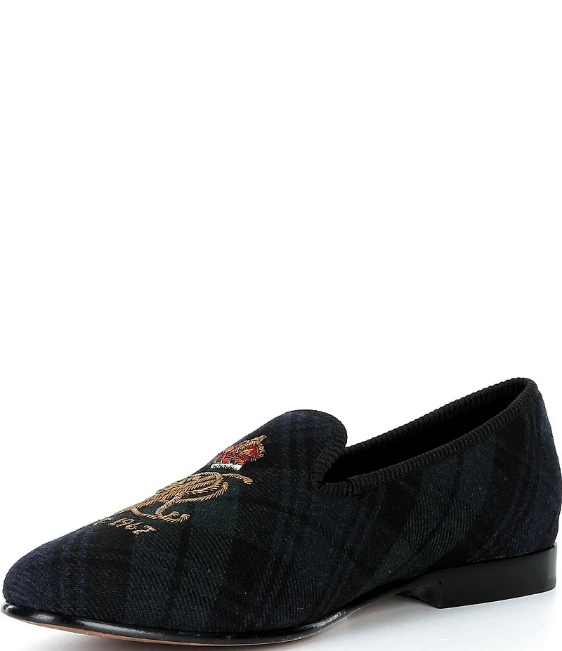 Polo Ralph Lauren Men's Paxton Crest Plaid Dress Slippers