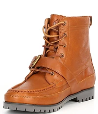 Polo Ralph Lauren Men's Ranger Tumbled Leather Buckle Lug Sole Boots