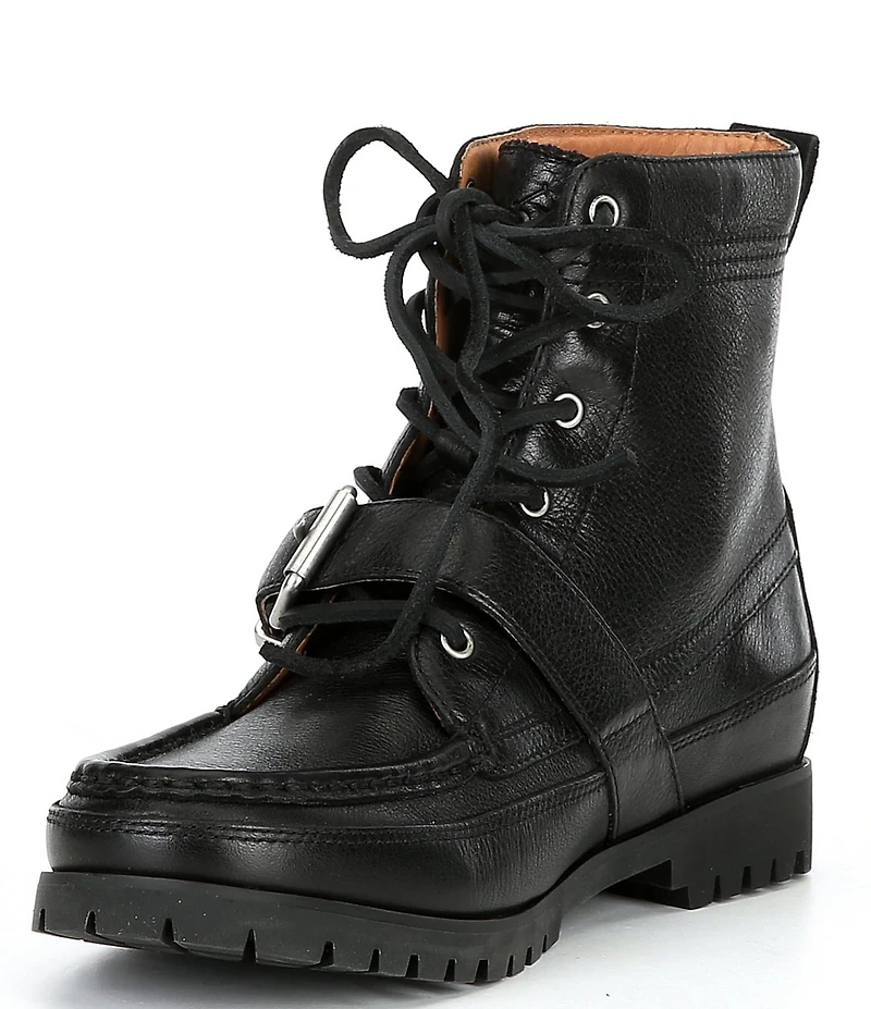 Polo Ralph Lauren Men's Ranger Tumbled Leather Buckle Lug Sole Boots