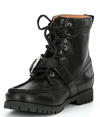Polo Ralph Lauren Men's Ranger Tumbled Leather Buckle Lug Sole Boots