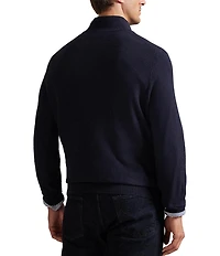 Polo Ralph Lauren Big & Tall Mesh Knit Cotton Quarter-Zip Sweater