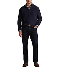 Polo Ralph Lauren Big & Tall Mesh Knit Cotton Quarter-Zip Sweater
