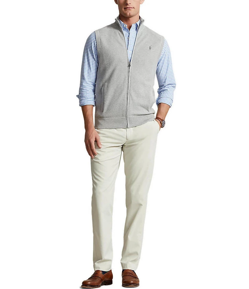 Polo Ralph Lauren Mesh-Knit Full-Zip Sweater Vest