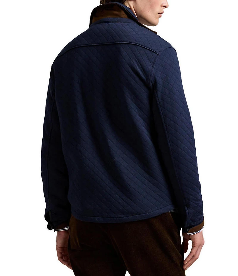 Polo Ralph Lauren Micro Diamond Quilted Double-Knit Jersey Shirt Jacket