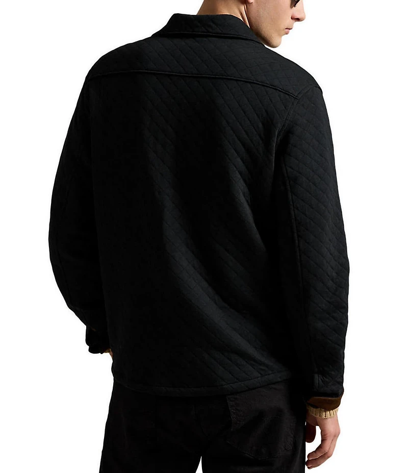 Polo Ralph Lauren Micro Diamond Quilted Double-Knit Jersey Shirt Jacket