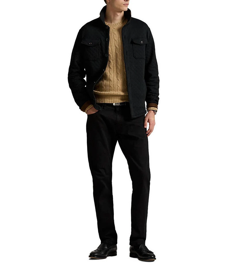 Polo Ralph Lauren Micro Diamond Quilted Double-Knit Jersey Shirt Jacket