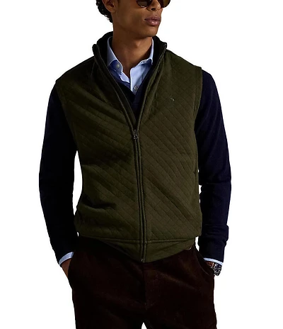 Polo Ralph Lauren Micro-Diamond Quilted Double-Knit Jersey Vest