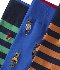 Polo Ralph Lauren Mini Bear & Stripe 3-Pack Socks