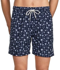 Polo Ralph Lauren Palms Print 5 3/4#double; Inseam Traveler Swim Trunks