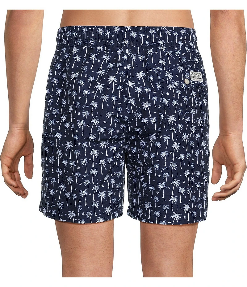 Polo Ralph Lauren Palms Print 5 3/4#double; Inseam Traveler Swim Trunks