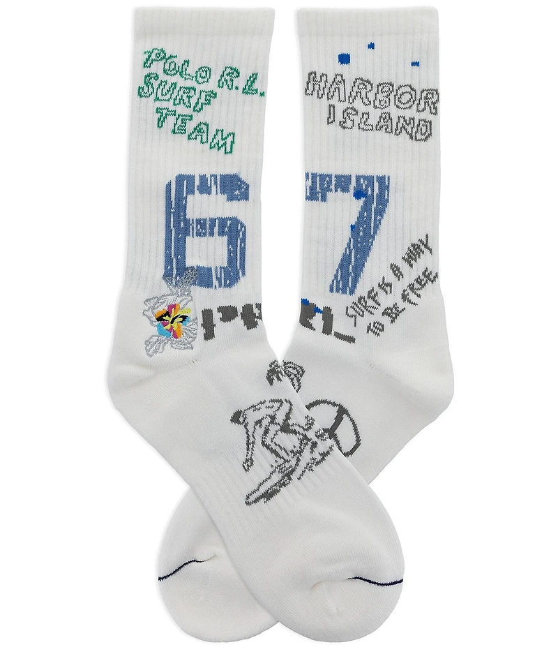 Polo Ralph Lauren Peace Love Surf Crew Socks