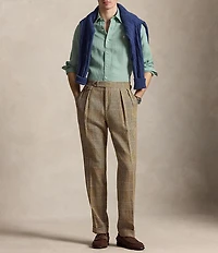 Polo Ralph Lauren Piece Dye Solid Linen Long Sleeve Woven Shirt