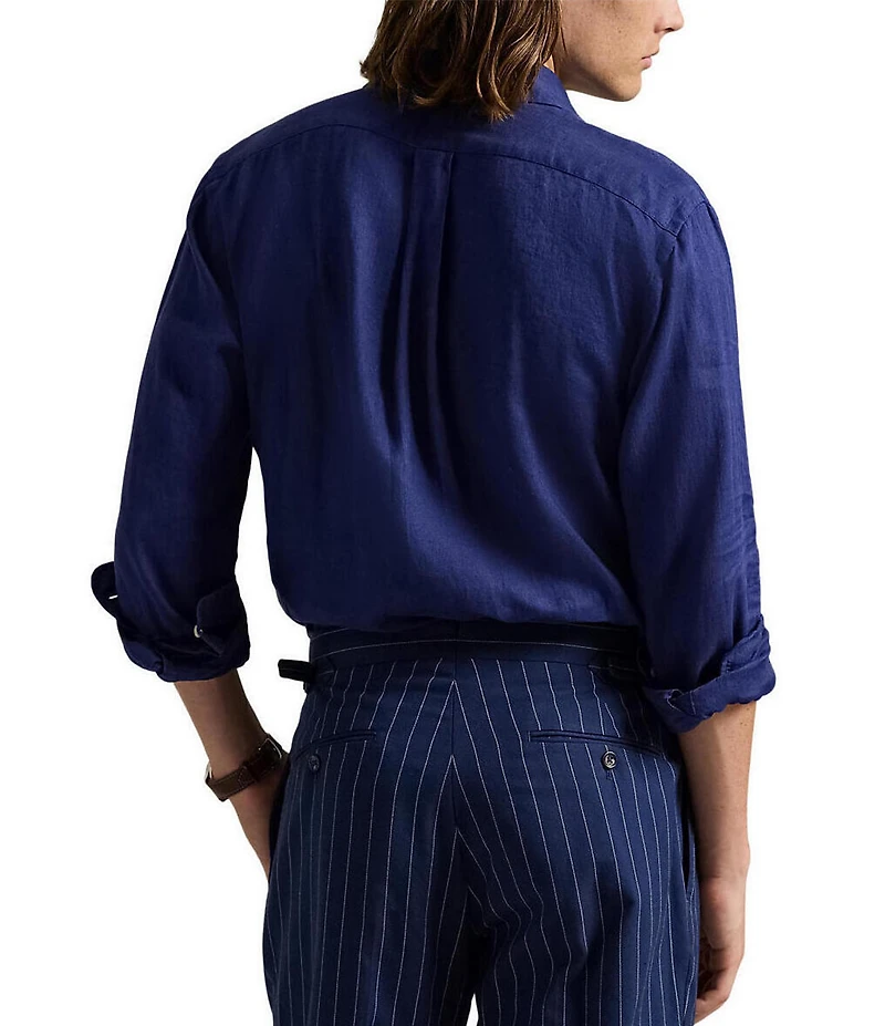 Polo Ralph Lauren Piece Dye Linen Long Sleeve Woven Shirt