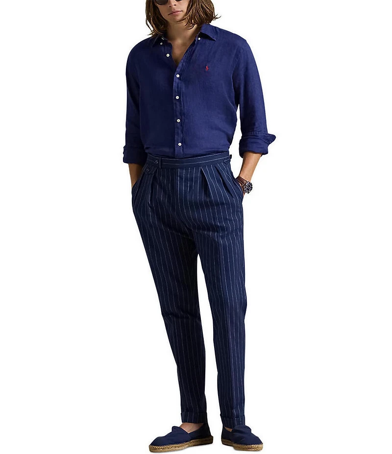 Polo Ralph Lauren Piece Dye Linen Long Sleeve Woven Shirt