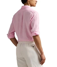 Polo Ralph Lauren Piece Dye Solid Linen Long Sleeve Woven Shirt