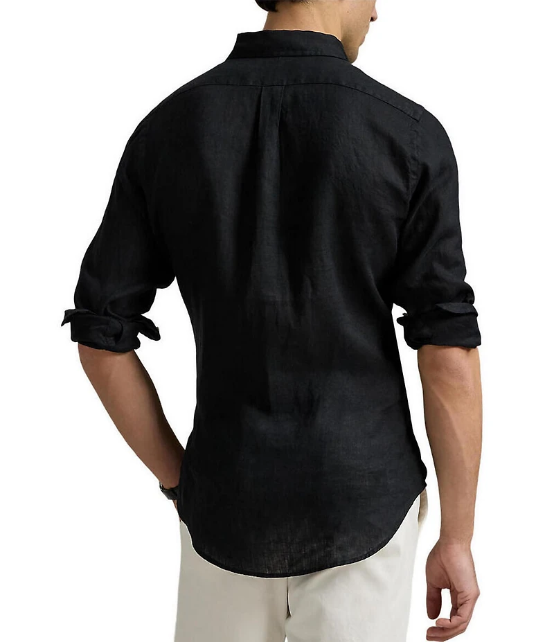 Polo Ralph Lauren Piece Dye Solid Linen Long Sleeve Woven Shirt