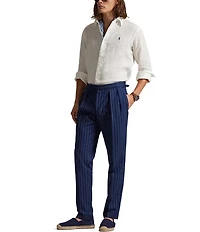 Polo Ralph Lauren Piece Dye Solid Linen Long Sleeve Woven Shirt