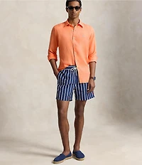 Polo Ralph Lauren Piece Dye Solid Linen Long Sleeve Woven Shirt