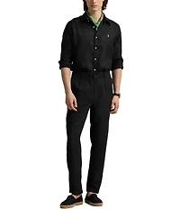 Polo Ralph Lauren Piece Dye Solid Linen Long Sleeve Woven Shirt