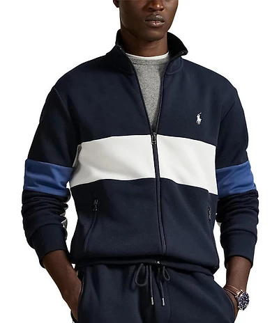 Polo Ralph Lauren Piece-Striped Double-Knit Track Jacket