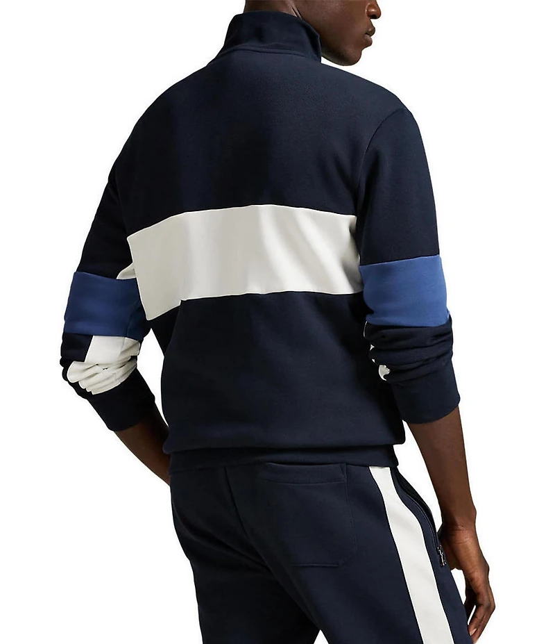 Polo Ralph Lauren Piece-Striped Double-Knit Track Jacket