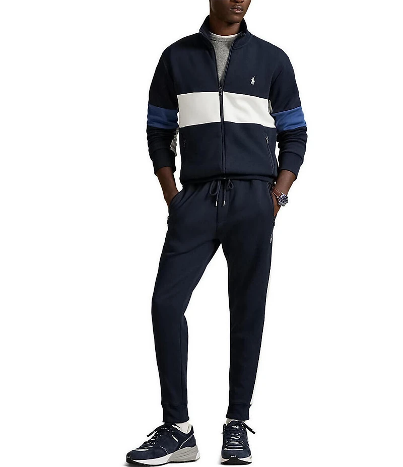 Polo Ralph Lauren Piece-Striped Double-Knit Track Jacket
