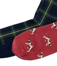 Polo Ralph Lauren Plaid and Pointers Dress Socks 2-Pack