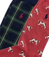 Polo Ralph Lauren Plaid and Pointers Dress Socks 2-Pack
