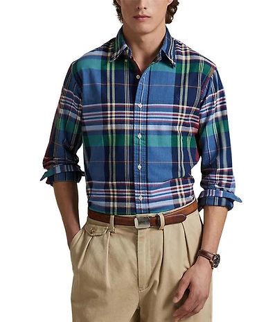 Polo Ralph Lauren Plaid Oxford Long Sleeve Woven Shirt