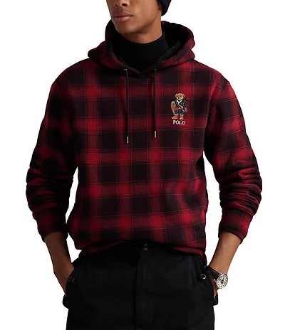 Polo Ralph Lauren Plaid Polo Bear Long Sleeve Fleece Hoodie