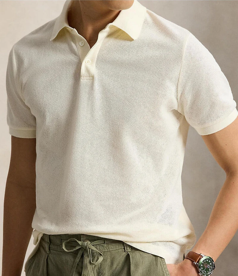 Polo Ralph Lauren Pointelle Jersey Short Sleeve Polo Shirt