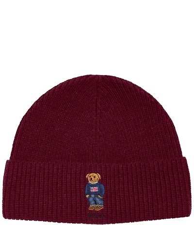 Polo Ralph Lauren Polo Bear Embroidered Knit Wool Blend Beanie