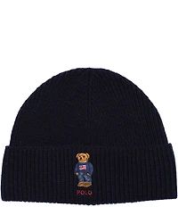 Polo Ralph Lauren Polo Bear Embroidered Knit Wool Blend Beanie