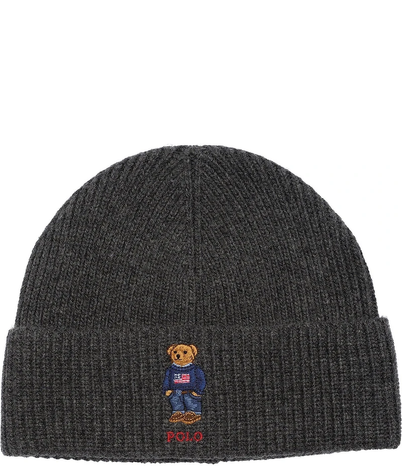 Polo Ralph Lauren Polo Bear Embroidered Knit Wool Blend Beanie