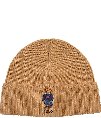 Polo Ralph Lauren Polo Bear Embroidered Knit Wool Blend Beanie