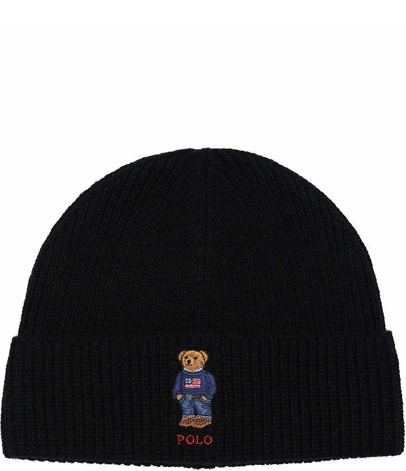 Polo Ralph Lauren Polo Bear Embroidered Knit Wool Blend Beanie