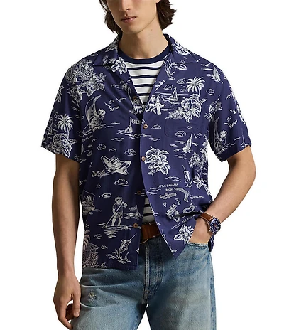 Polo Ralph Lauren Tropical Polo Bear Short Sleeve Woven Camp Shirt