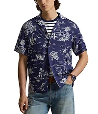 Polo Ralph Lauren Tropical Polo Bear Short Sleeve Woven Camp Shirt