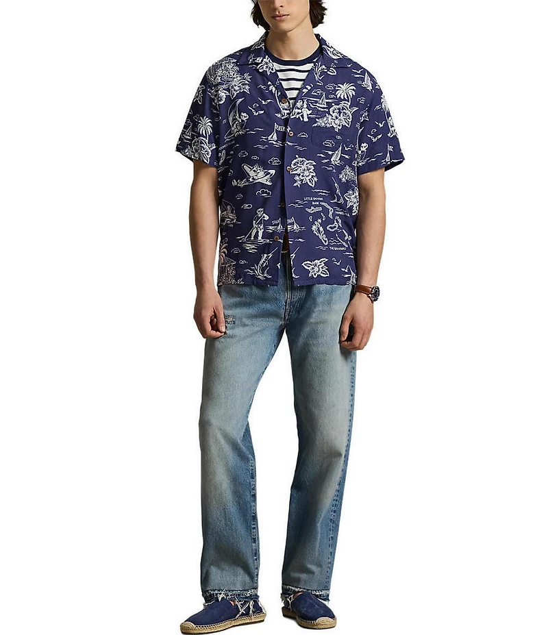 Polo Ralph Lauren Tropical Polo Bear Short Sleeve Woven Camp Shirt